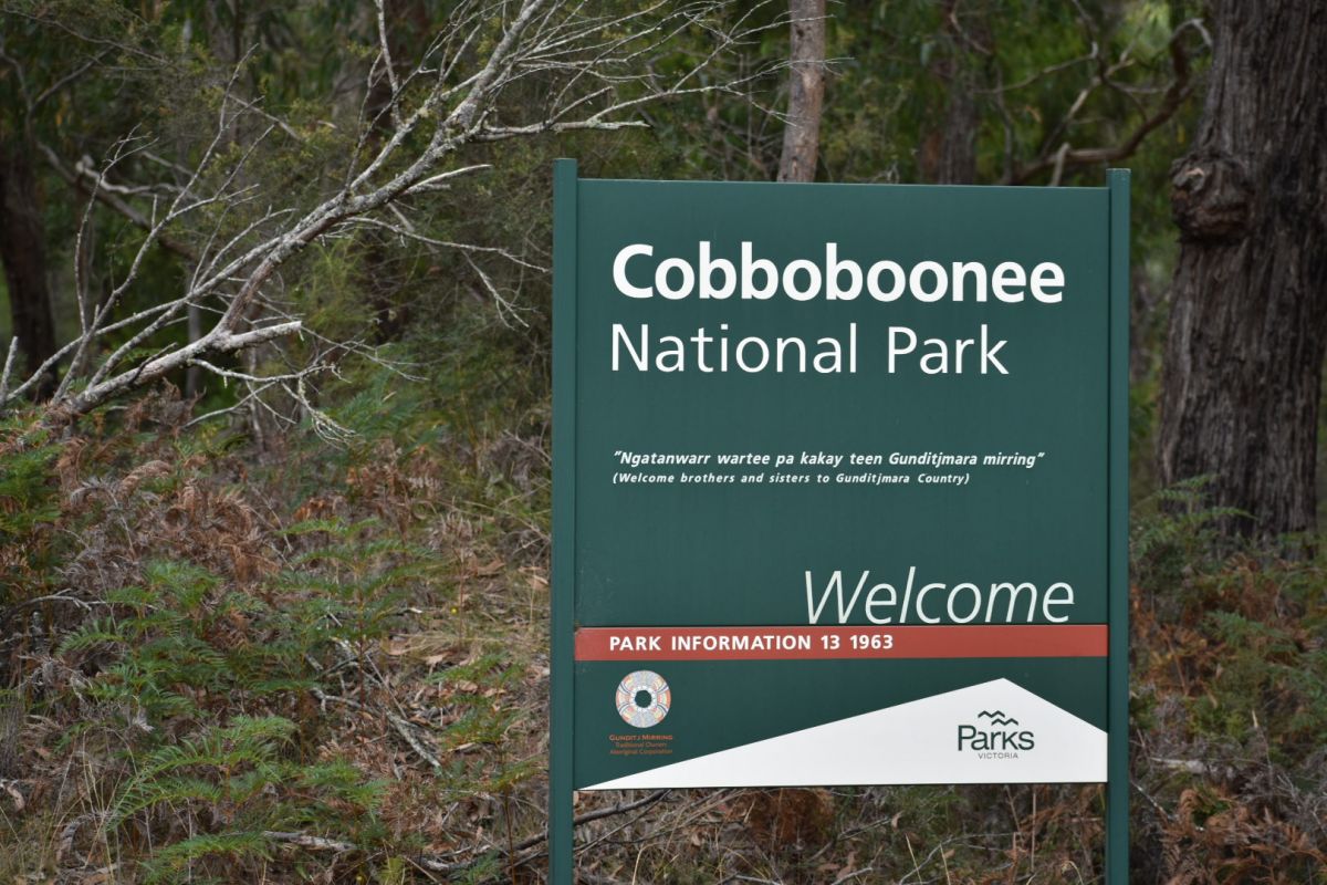 An image of a sign of Cobboboonee National Park by Vanessa Lucy