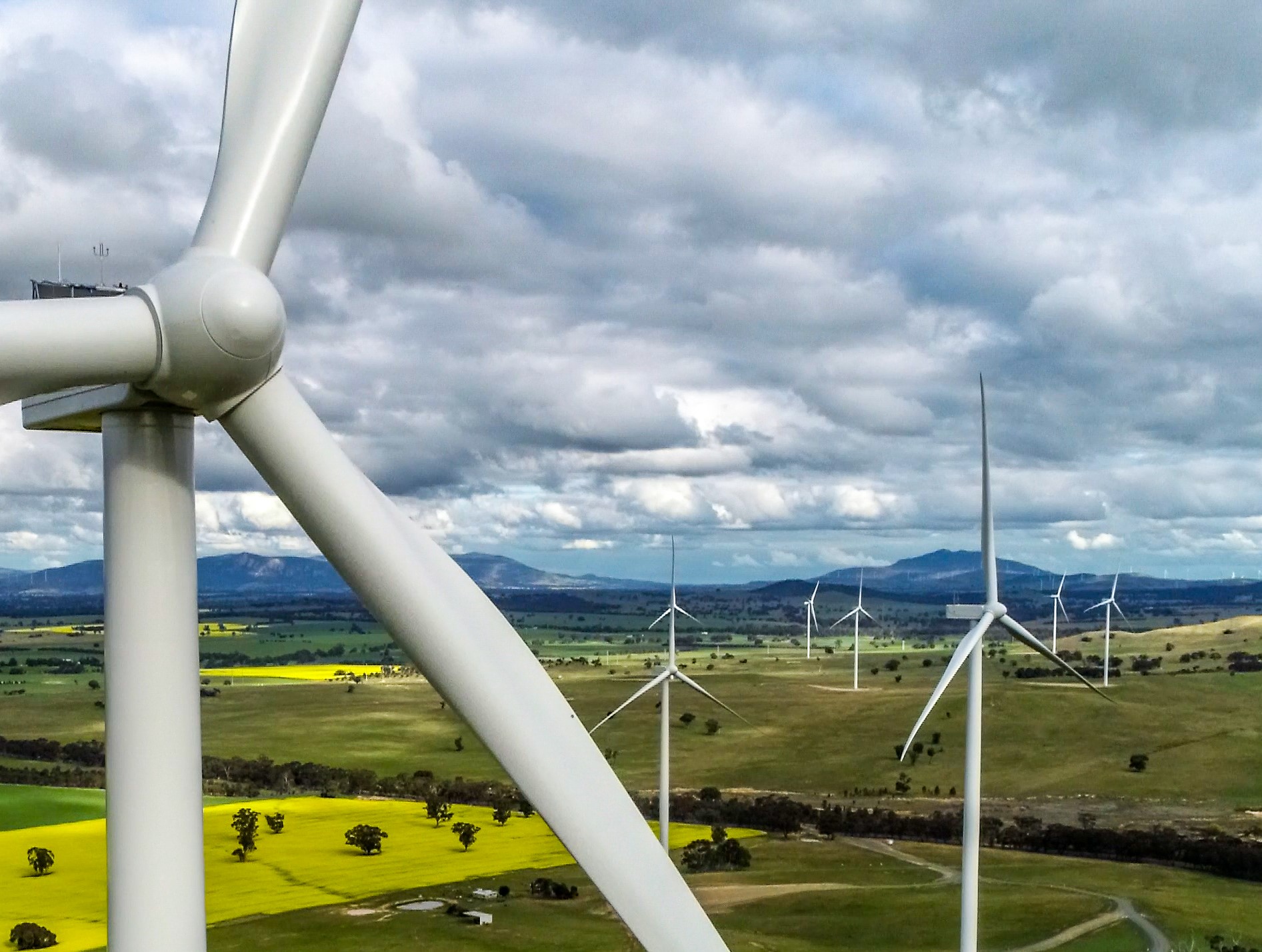Wind turbines in a landscape