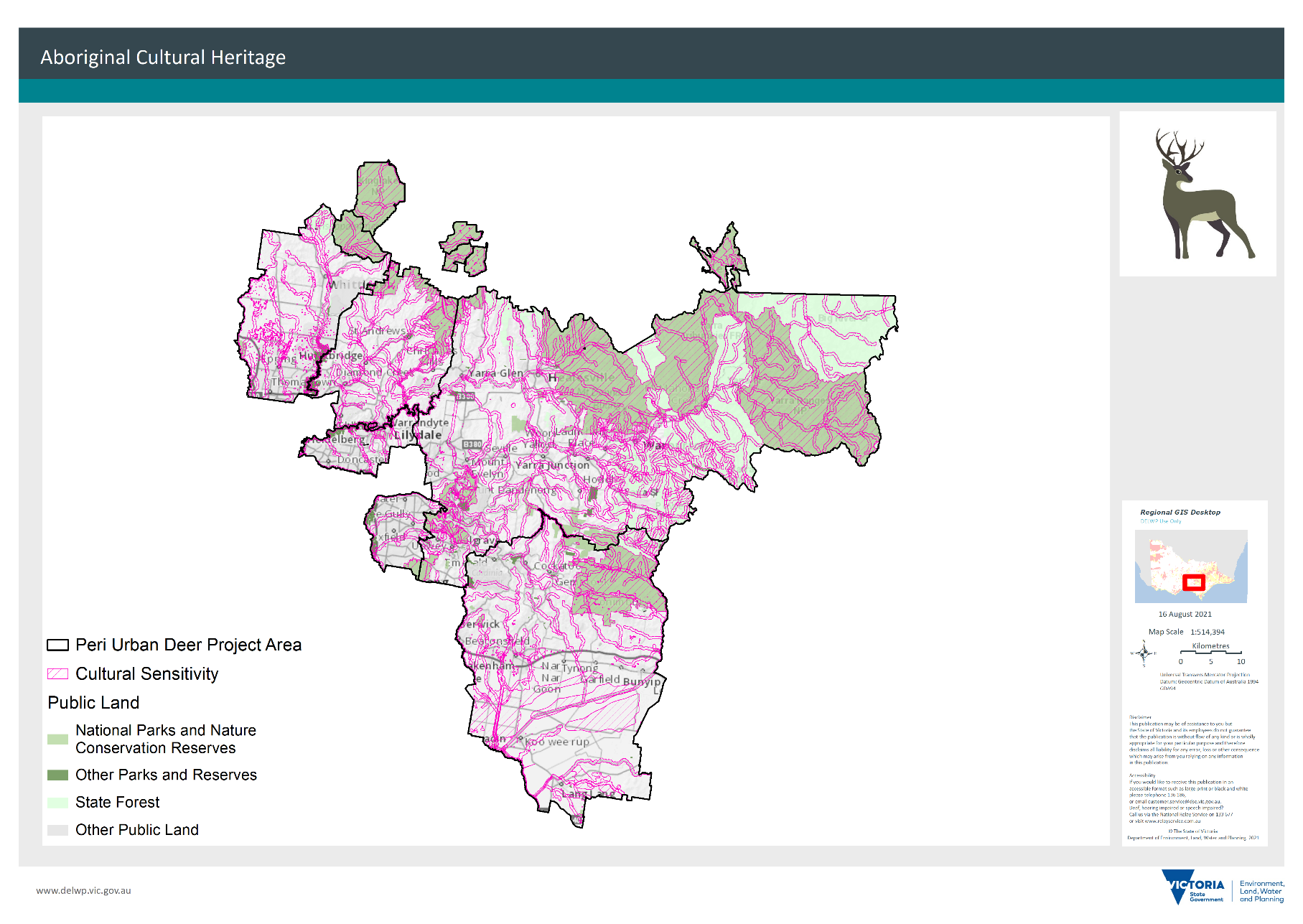 Map of Peri-urban Plan area depicting cultural sensitivity sites and public land types.