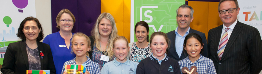 Banyule primary school students, teachers and Lily D'Ambrosio