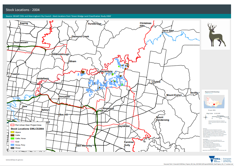 Figure 23: Locations of stock in Manningham City LGA