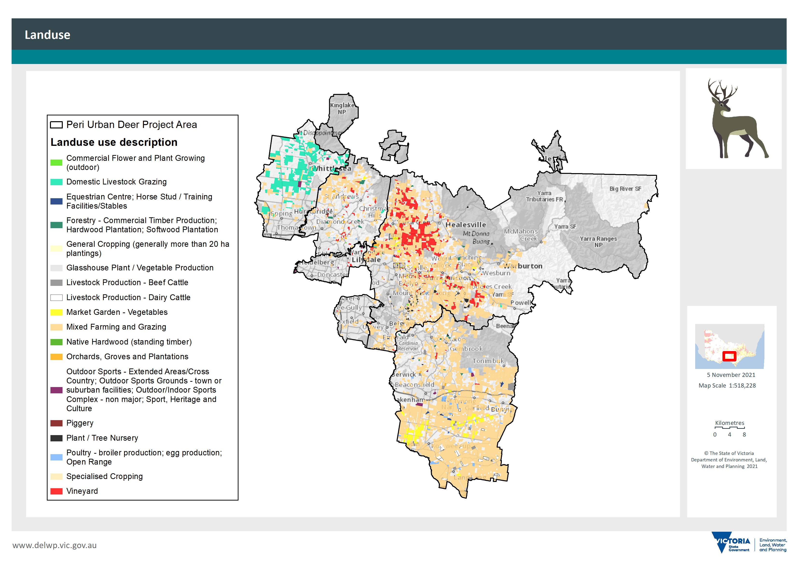 Map of Peri-urban Plan area showing Landuse and use descriptions