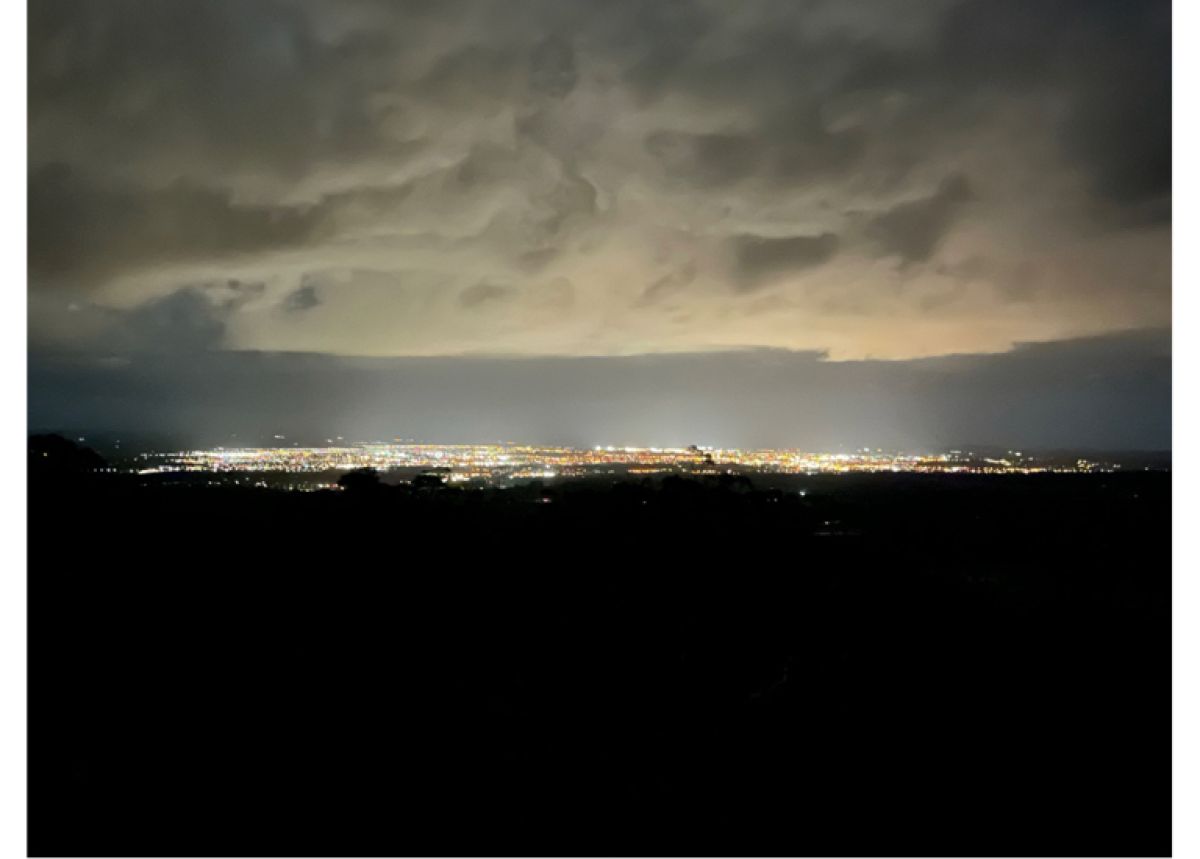 Ballarat at night - image of town skyline and light pollution